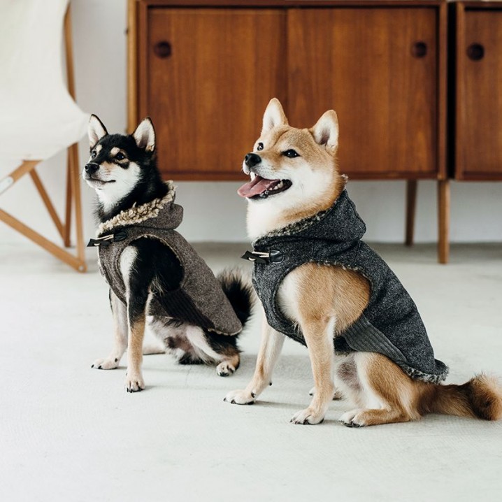 ストレッチ素材であったか とってもおしゃれな犬用コート Free Stitch フランネルストレッチ ダッフルコート Inu Magazine イヌ マガジン